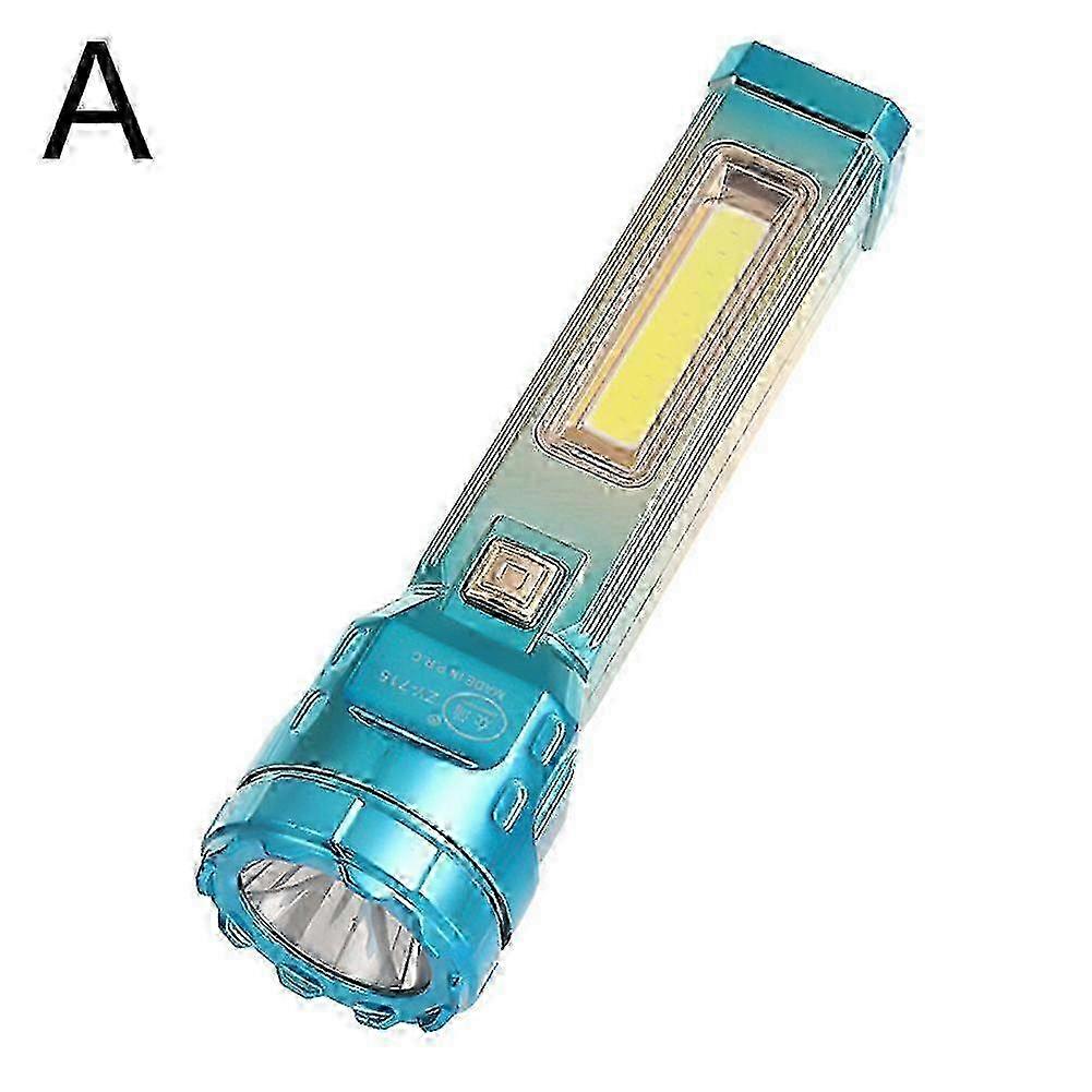 Solar Flashlight Small LED Torch Light Mini Super Bright Penlight USB COB