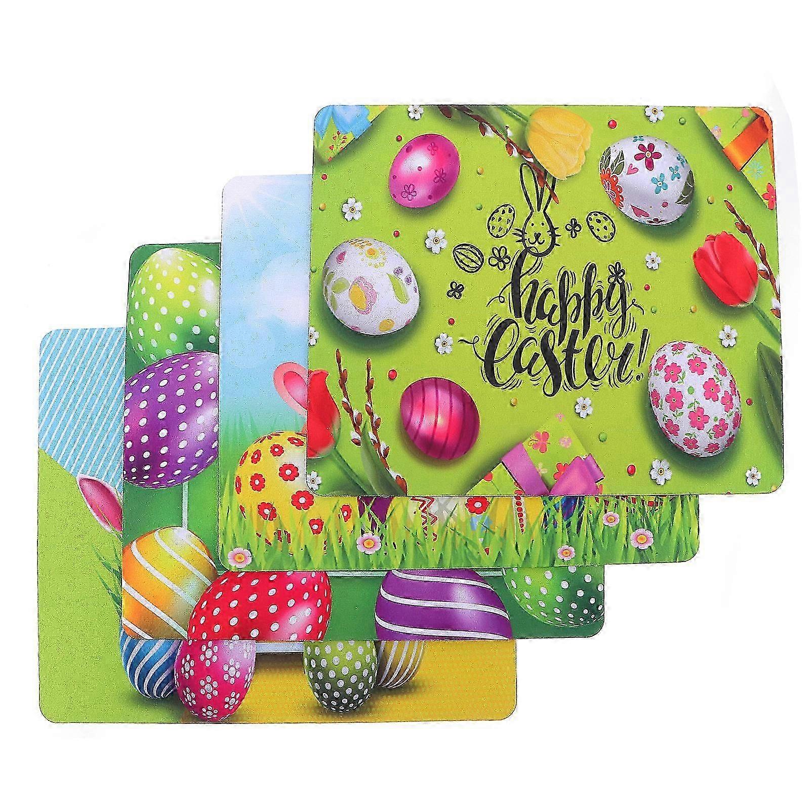 Non-Slip Mouse Pad with Rubber Base for Computer Use 4Pcs Cartoon Set