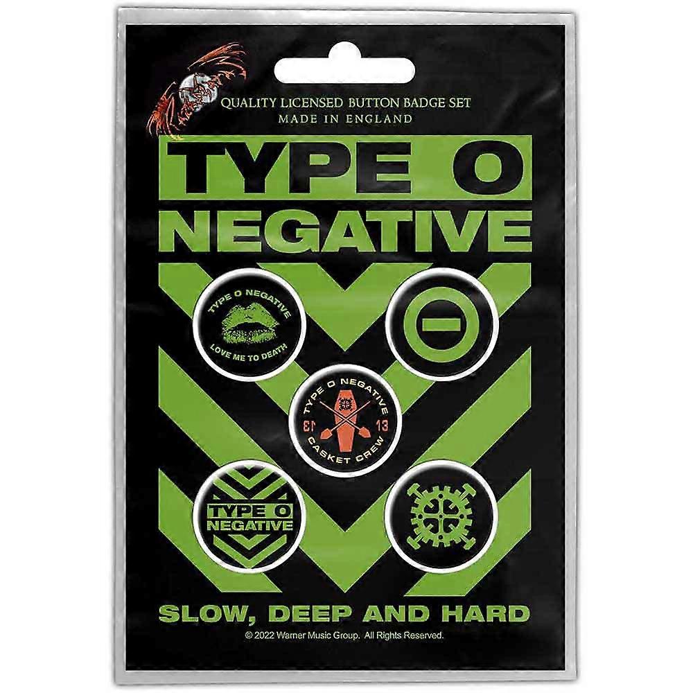 Type O Negative Slow Deep & Hard 5 x Pin Button Badge Pack
