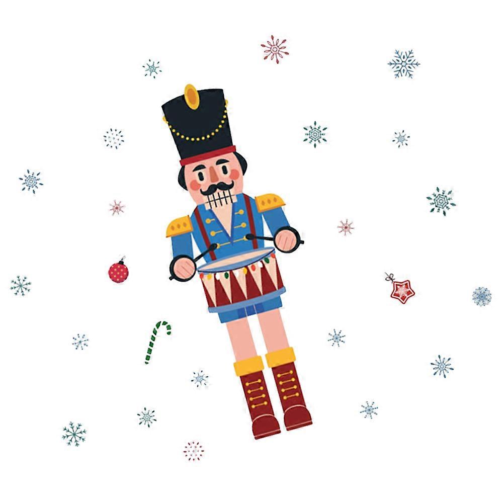 Christmas Window Sticker Nutcracker Design for Decoration Blue PVC