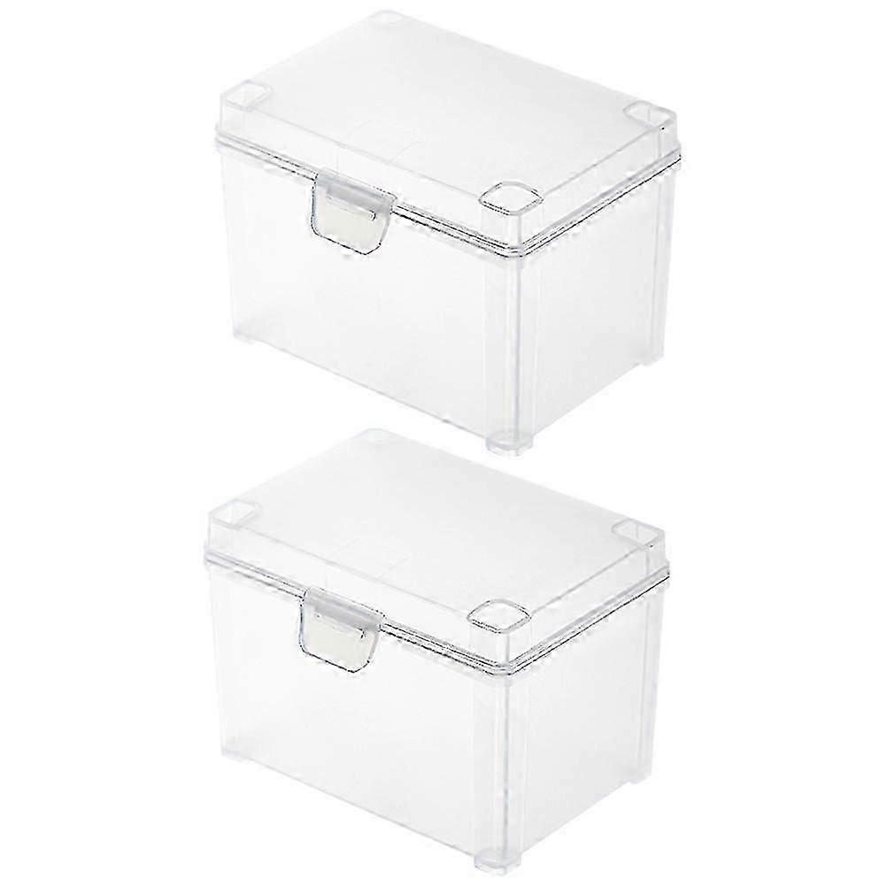 Small Plastic Boxes for Card Holder Storage 2Pcs Transparent Containers