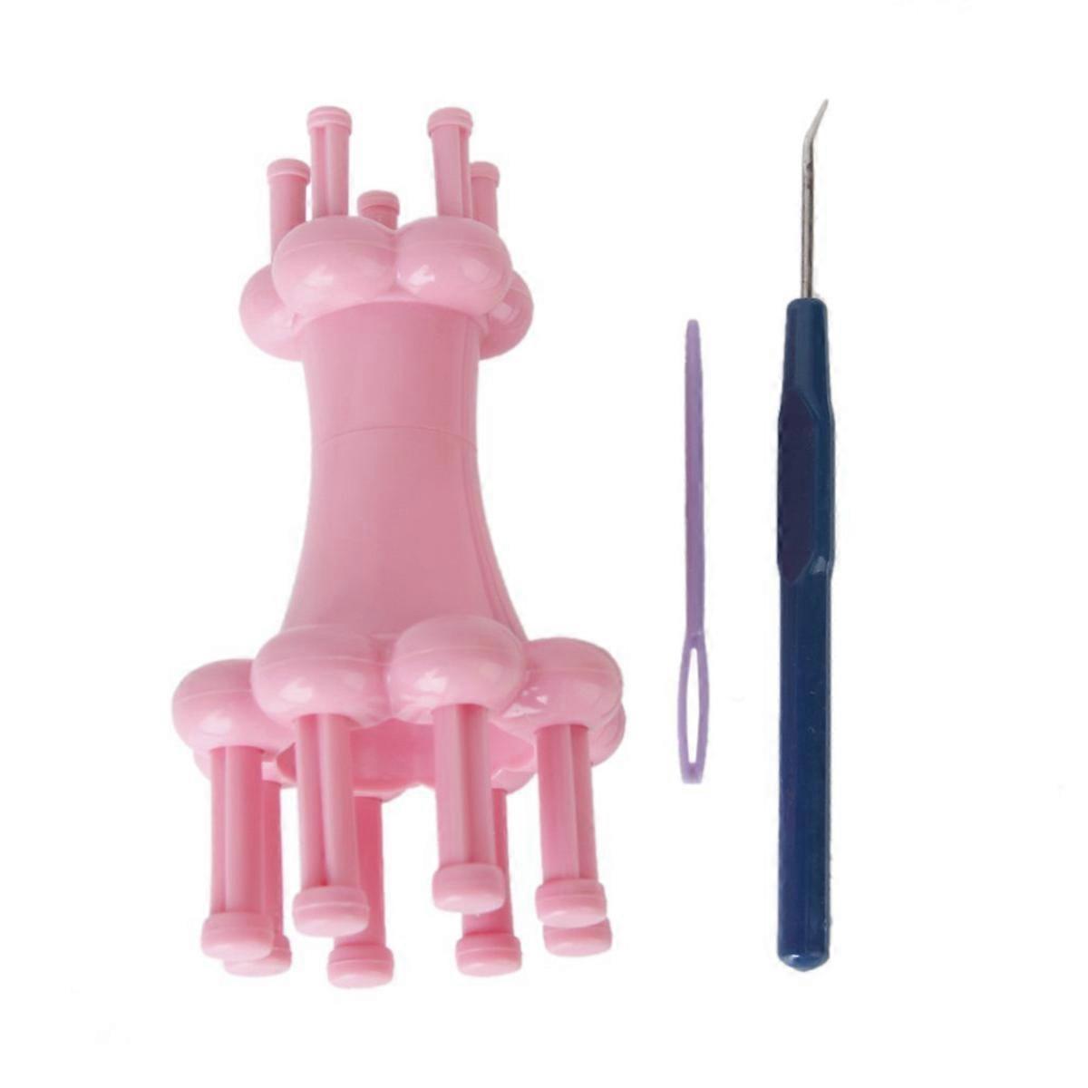 Circular Knitting Loom Pink Plastic DIY Tool for Hat Making Set