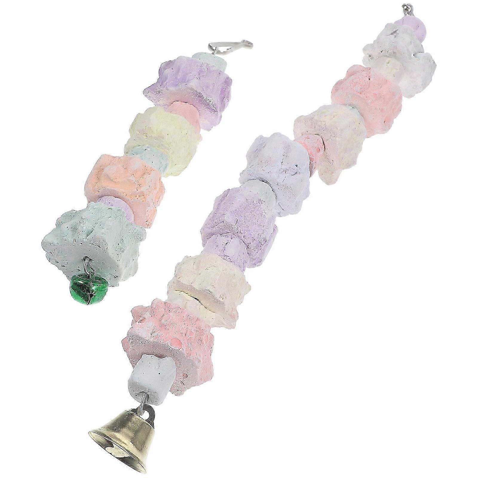 Parrot Chewing Toy Bird Cage Accessory with Teeth Grinding Function 6Pcs