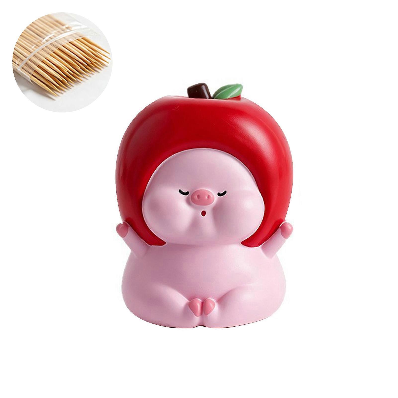 Pig Toothpick Container Cartoon Kitchen Toothpick Holder Organizer