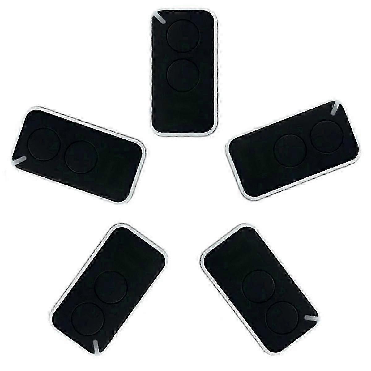 5pcs Universal Garage Remote Control - 433.92MHz 2-Channel Rolling Code - Compatible with Nice Models - Black