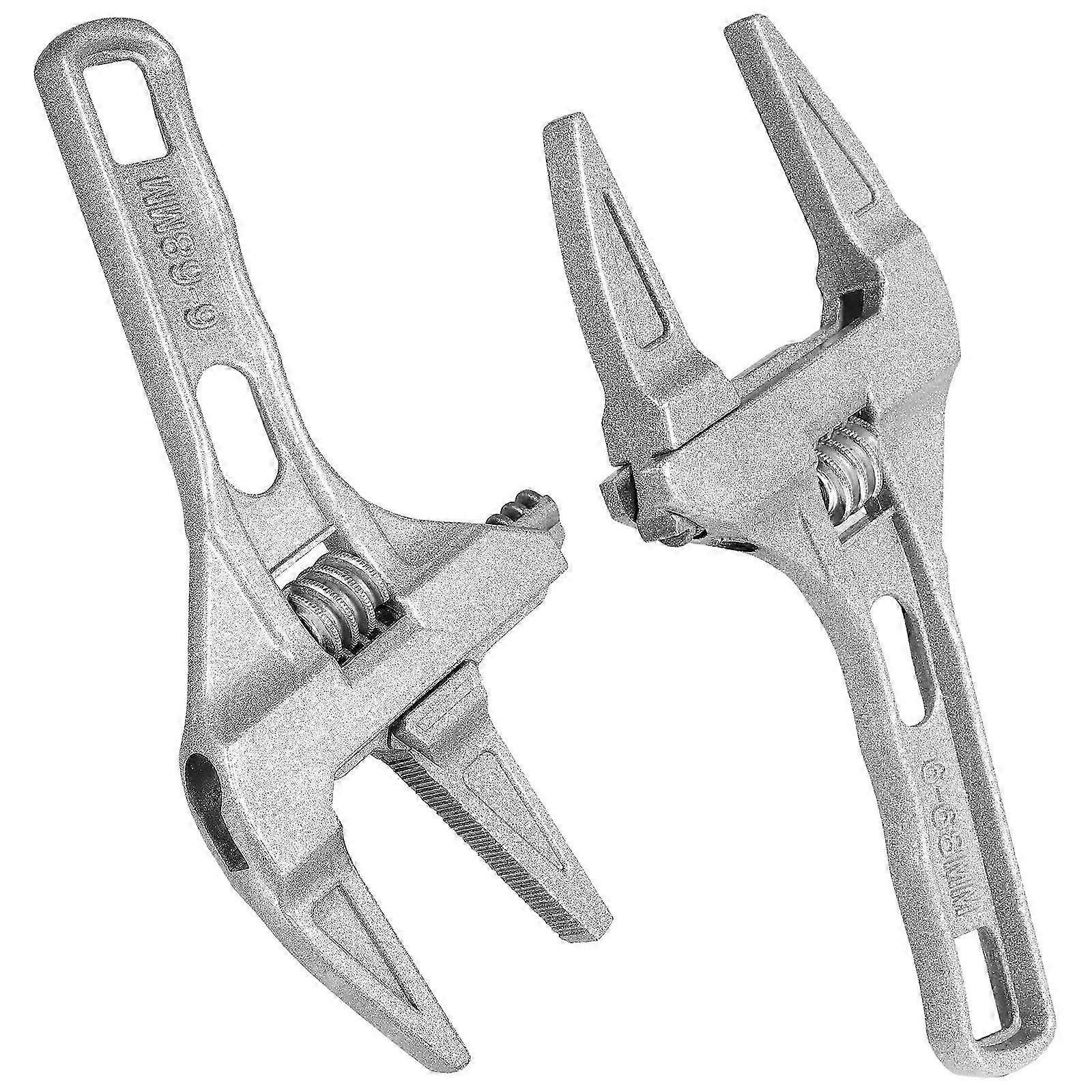 2pcs Adjustable Short Handle Large Opening Wrench Movable Spanner