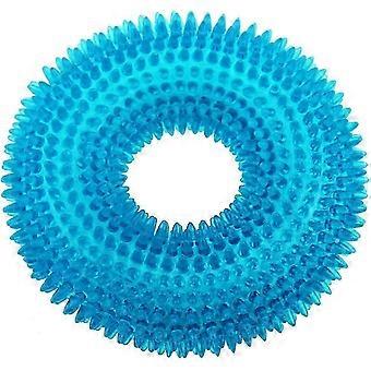 Duurzame piepende kauwspeeltjes voor honden voor agressieve kauwers tandjes schoonmaken (niet-giftig zacht natuurlijk rubber), schattig kristallen ringontwerp -4.92 inch