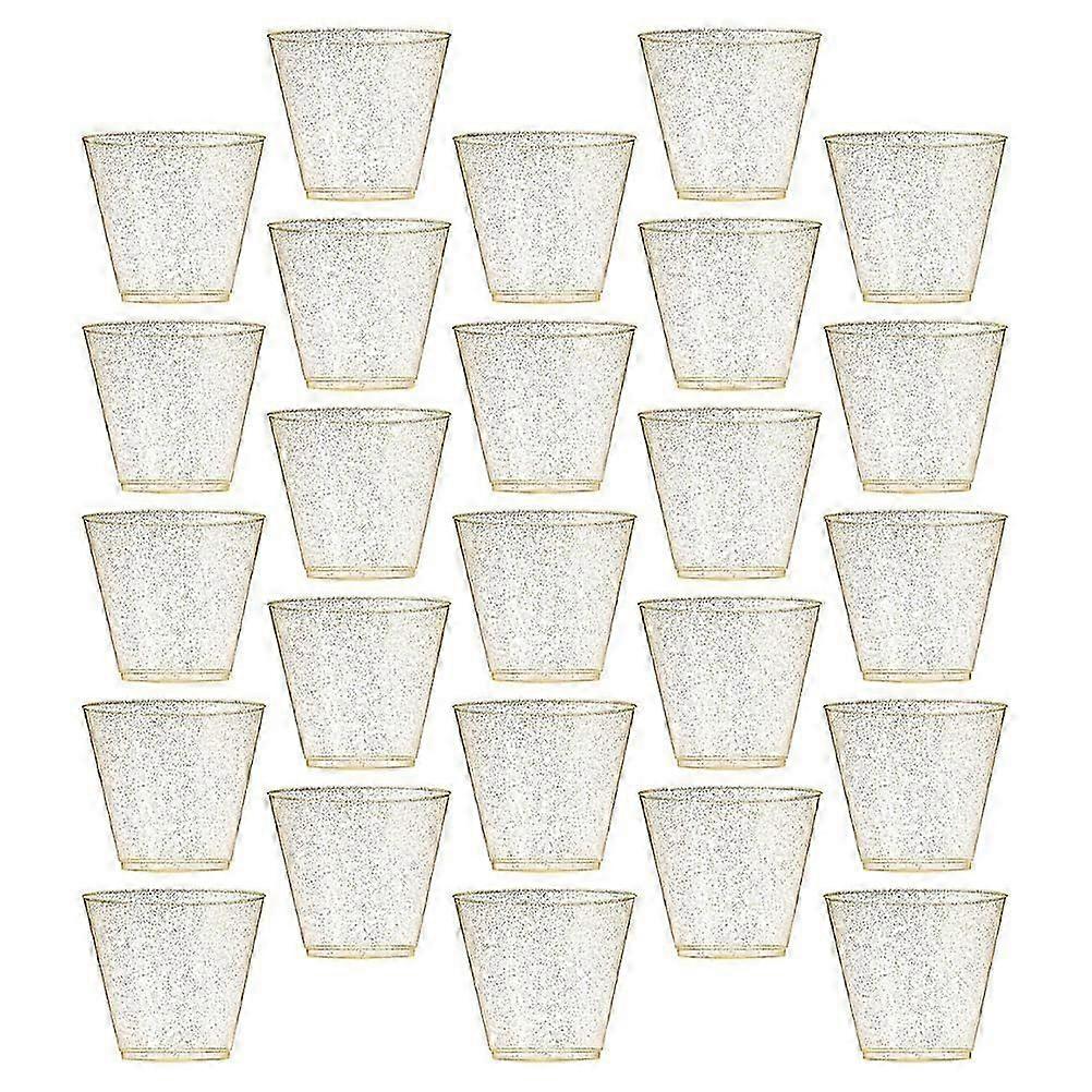 Disposable Cocktail Cup Glitter Cups for Drinking Use 25Pcs Party Gold