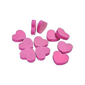 50Pieces Reusable Sponges Nail Buffers Soft Polishing Surfaces Cute Heart Shape for Sensitive Nail Home Travel