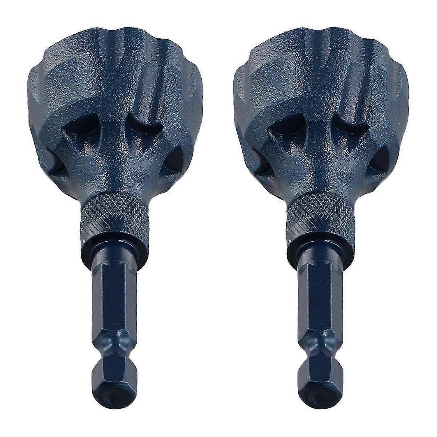 2Pcs Tungsten Carbide Deburring External Chamfer Tool(Blue)