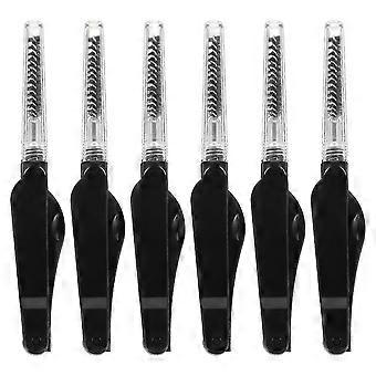 6Pcs Double-ended Eyebrow Eyelash Combs For Women Travel Black Grooming Eyebrows Tool