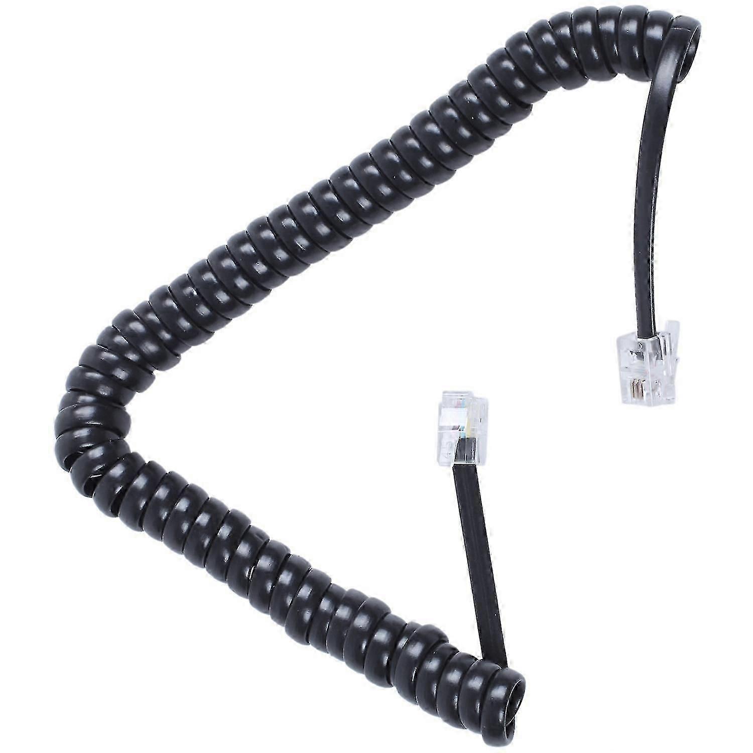 Replacement RJ9 4P4C Plug Coiled Stretchy Telephone Handsets Cable
