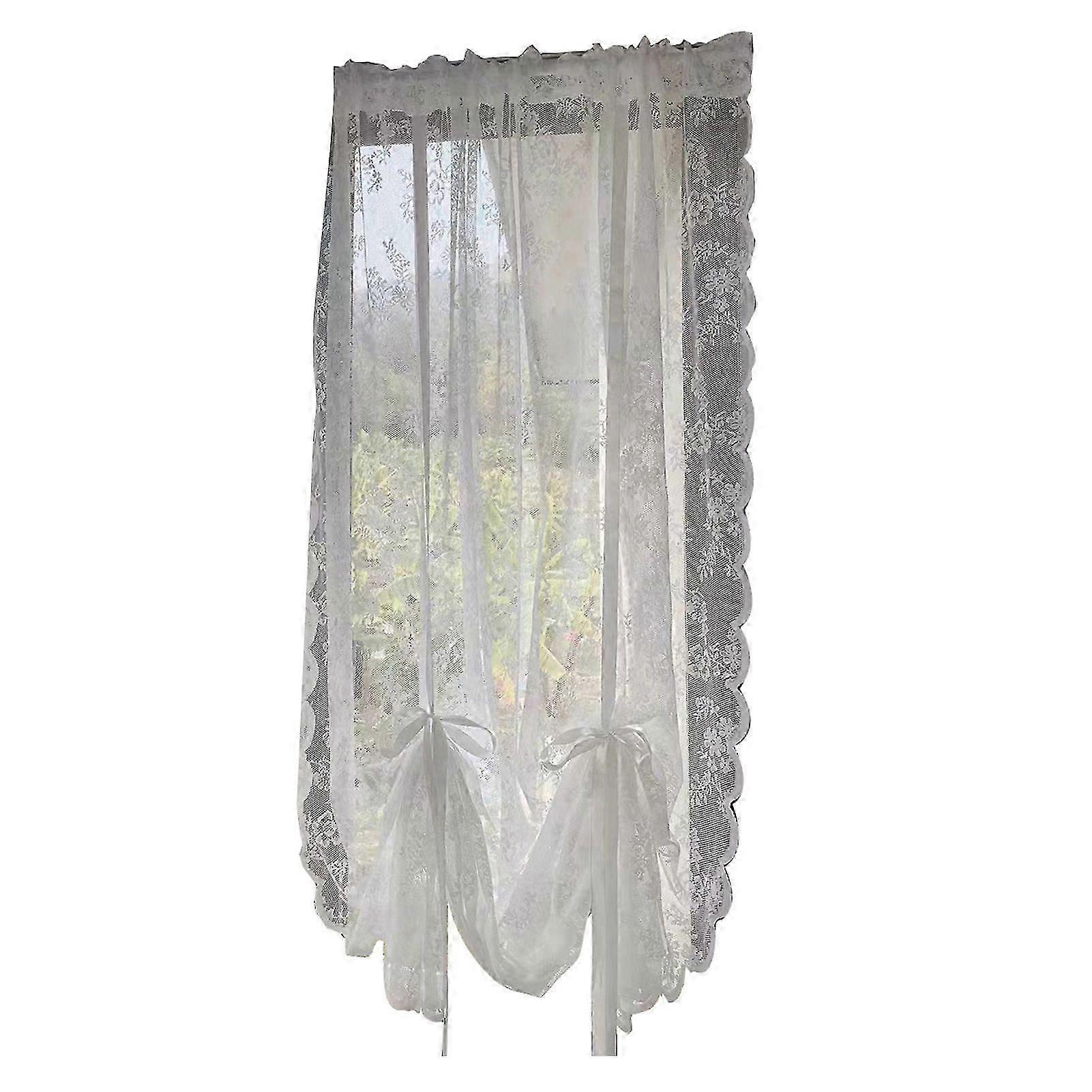 Polyester Lace Curtain Good Air Permeability Soft Texture Easy Install