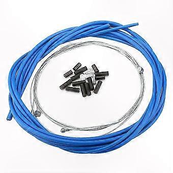 Mountain Bicycle Front and Rear Brake Cable Replacement Set with Housing (Blue)