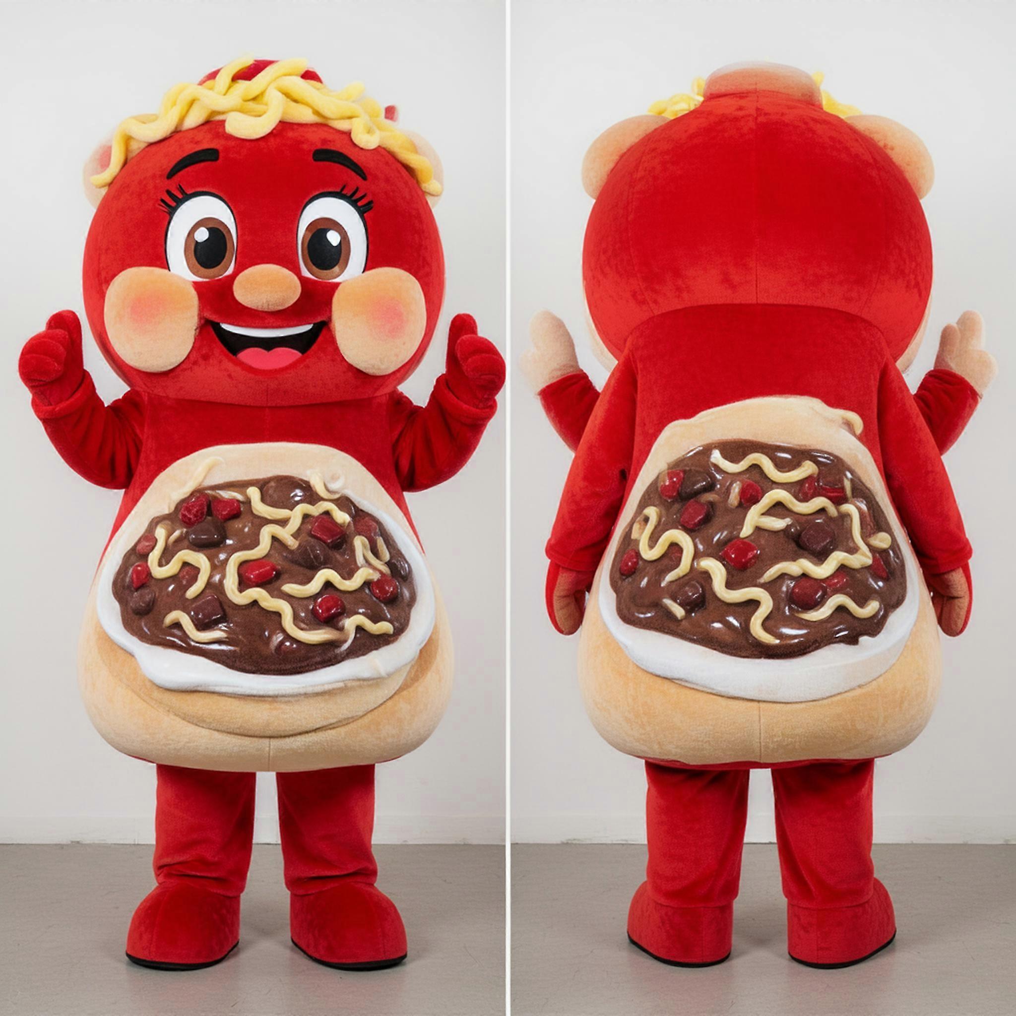 MASTICOT Crimson Oversized Beef Stroganoff Mascot