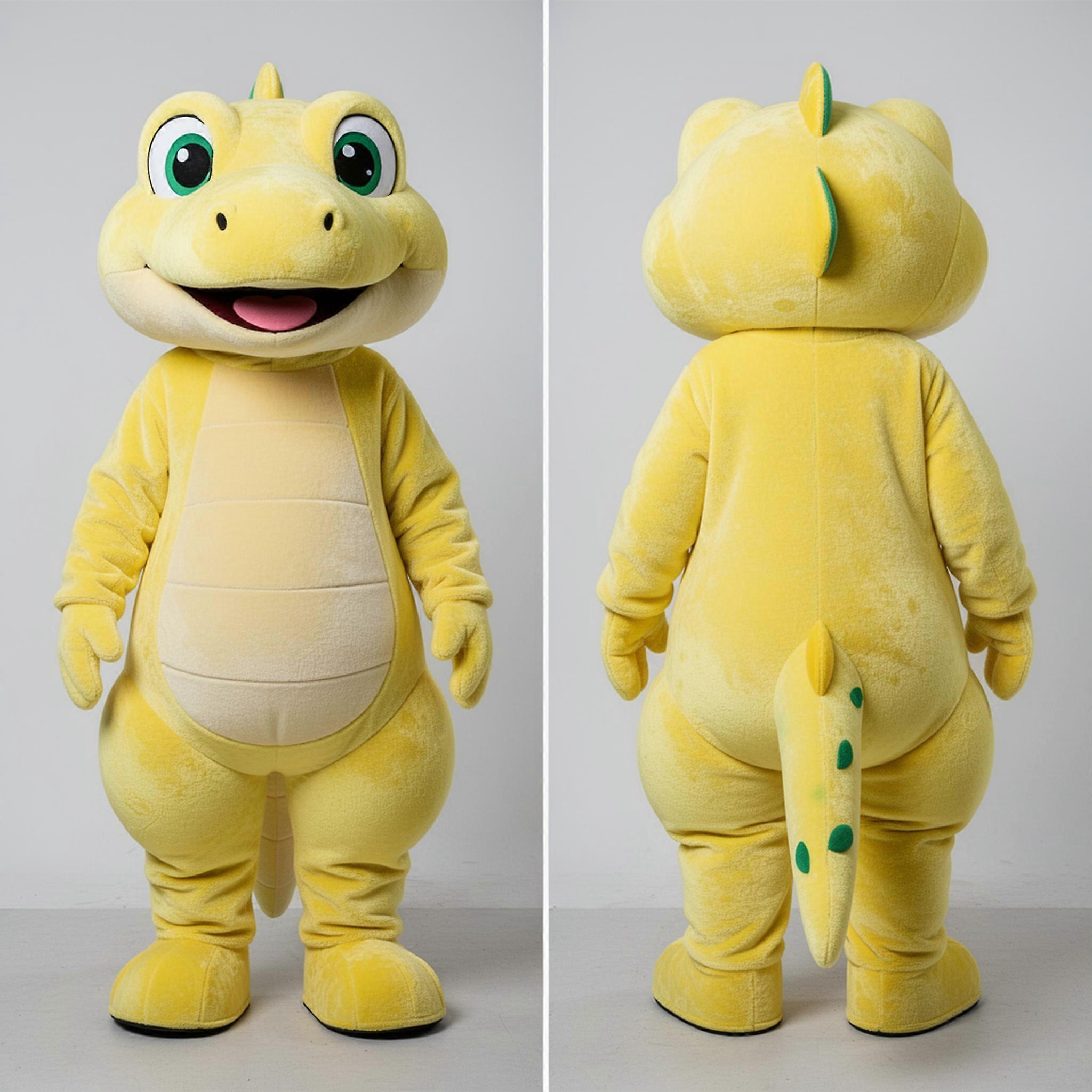 MASTICOT Lemon Yellow Friendly Lizard Mascot