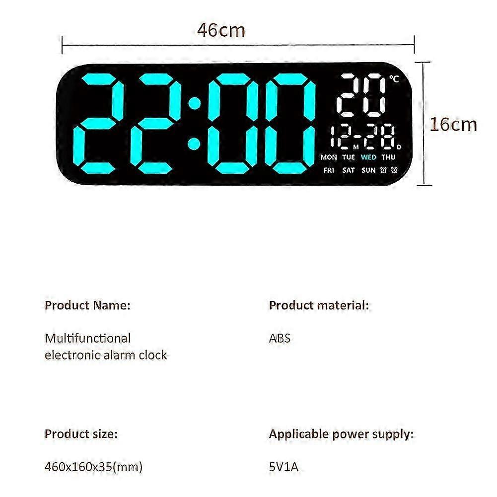 Large Digital Clock LED Clocks Temp Date Week Display 10 Brightness Adjustable Electronic Clock with Remote Control