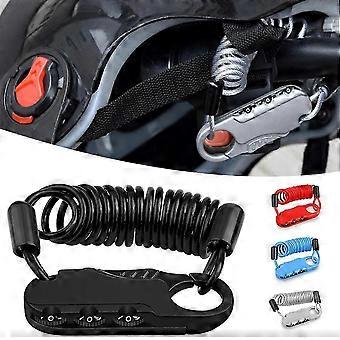 Portable Stretchable Steel Cable Lock for Bike Helmet, Motorcycle, Luggage