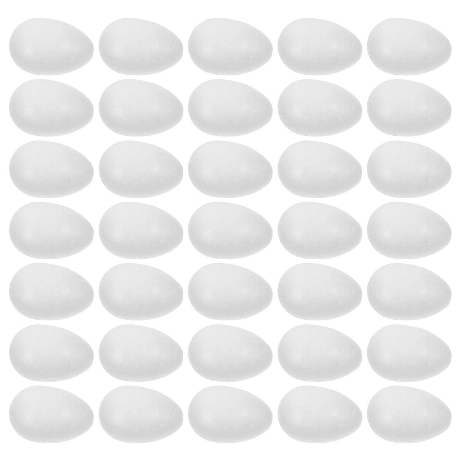 100Pcs Easter Foam Eggs for Decoration White Polystyrene Craft Eggs Smooth