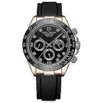 Racing Dial Elegance Men on vedenpitävä monitoiminen kronografikvartsikello nahkahihnalla