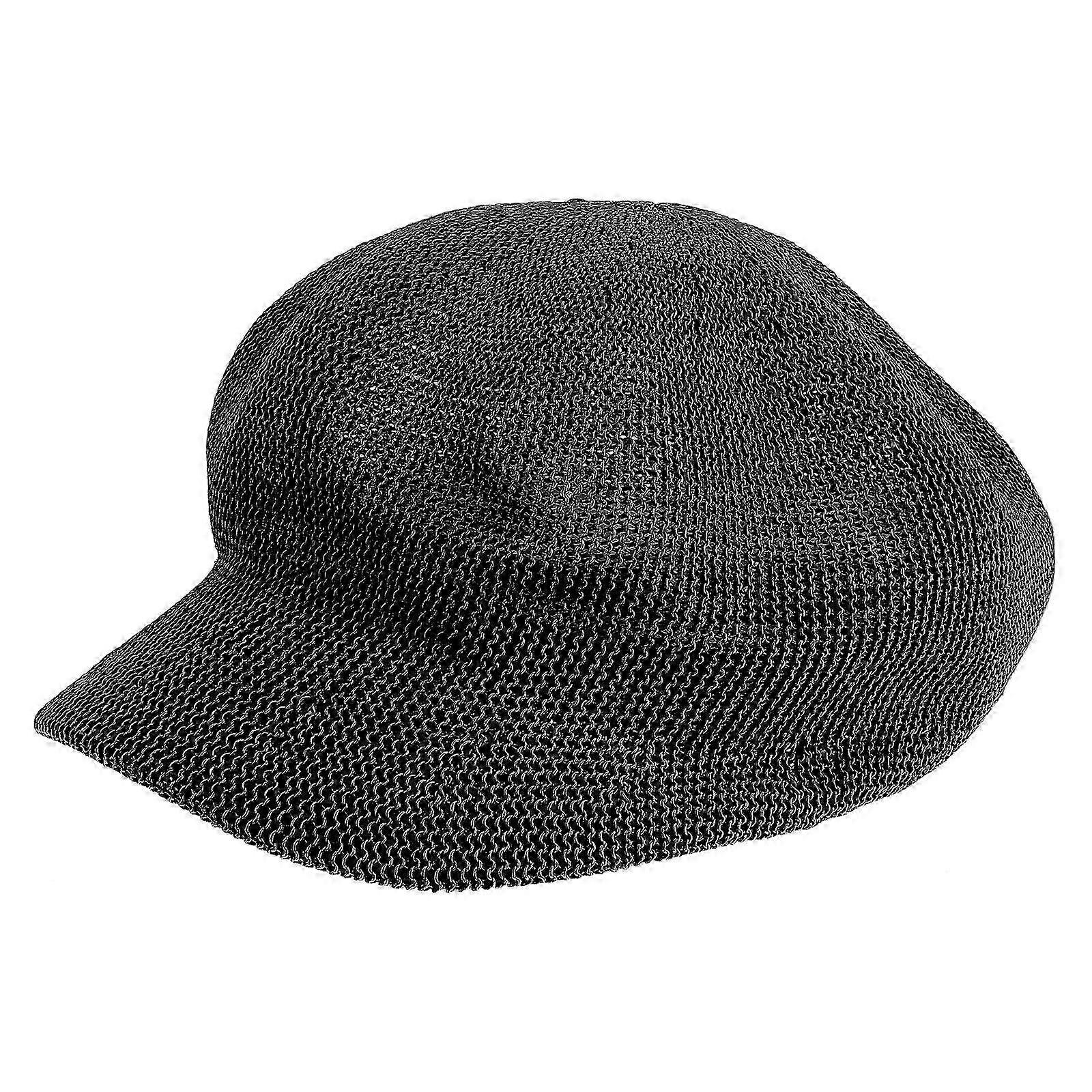 Straw Hat Octagonal Hat compatible with Sun Protection 1Pcs Creative Black Beret