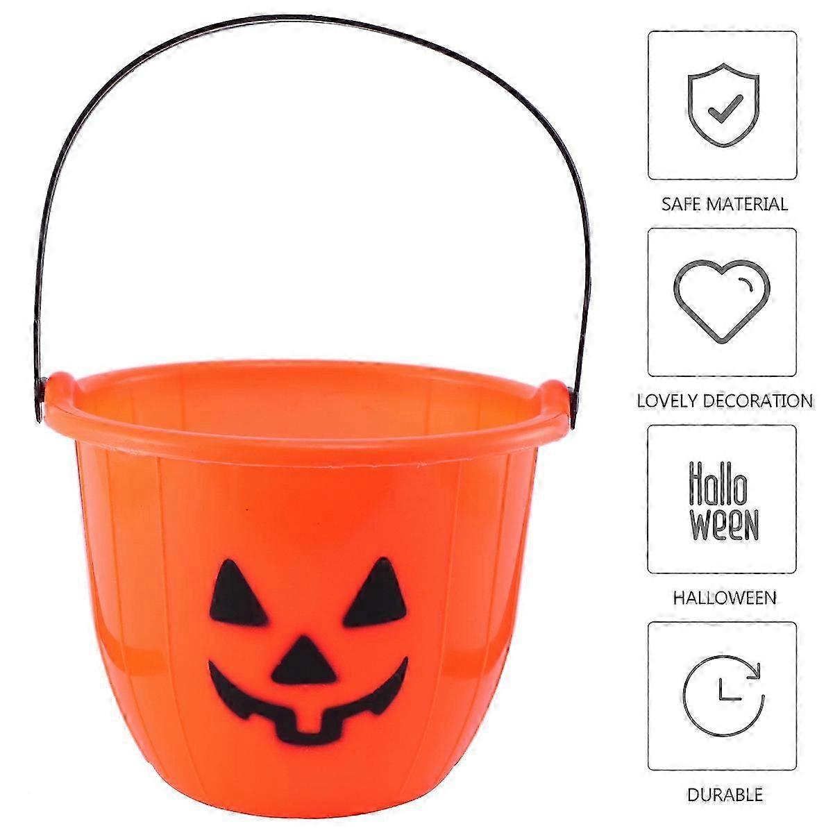 2Pcs Orange Halloween Candy Storage Barrels Gift Packaging Containers