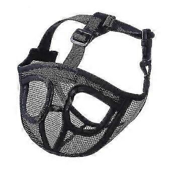 Short Snout Dog Muzzle Breathable PVC Mesh Adjustable Quick-Release Buckle for Bulldogs Black S/M/L