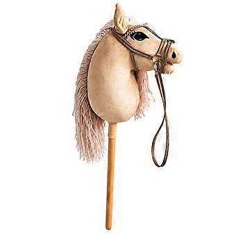 Easy Grip Horse Prop Stick Toy for Pretend Play, Pink Accent Hobby Horse for Costume Parties, Stage Use, Photos and Holiday Costume Fun