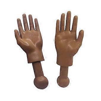 4.5 Inch Brown Plastic Novelty Hand Puppets Set with Sticks Funny Gag Gift for Photos
