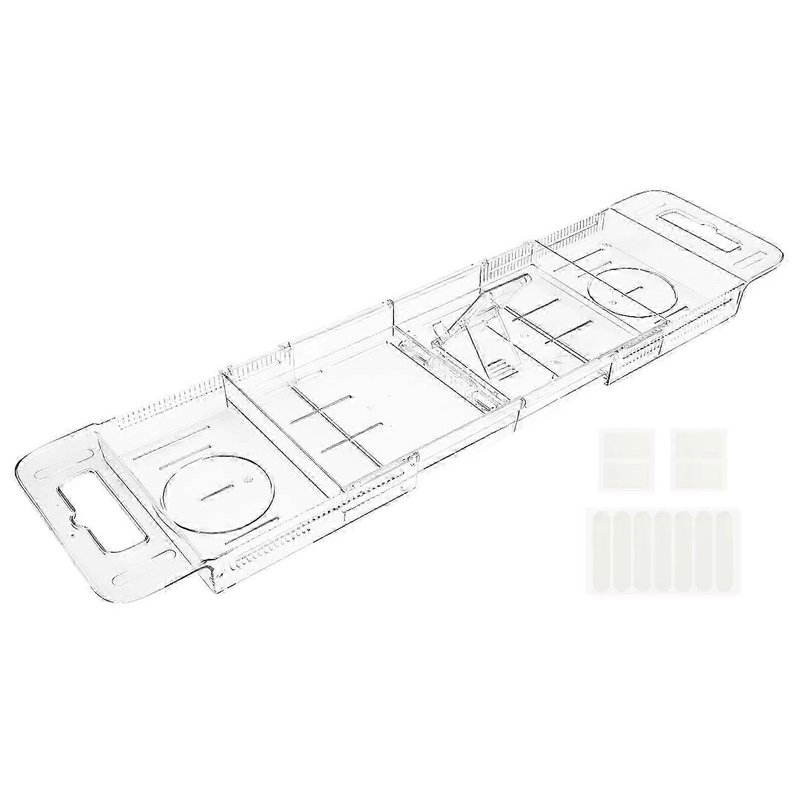 Extendable Foldable Bathtub Shelf Bathroom Storage Shelf Transparent