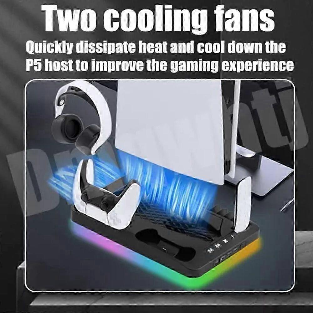 Saker Charging Base Cooling Bracket for Dual PS5 / PS5 Slim Controller