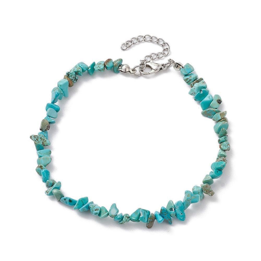 10pcs  Beads Anklets Chips 10-5/8~11 inch(27~28cm)
