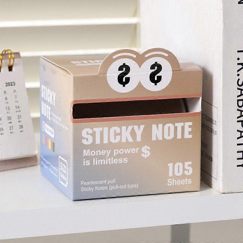 English-Version Pull-Out Sticky Notes For Indexing, And Everyday Note-Taking, Notes Have A Gradient Pearlescent Finish, Translucent