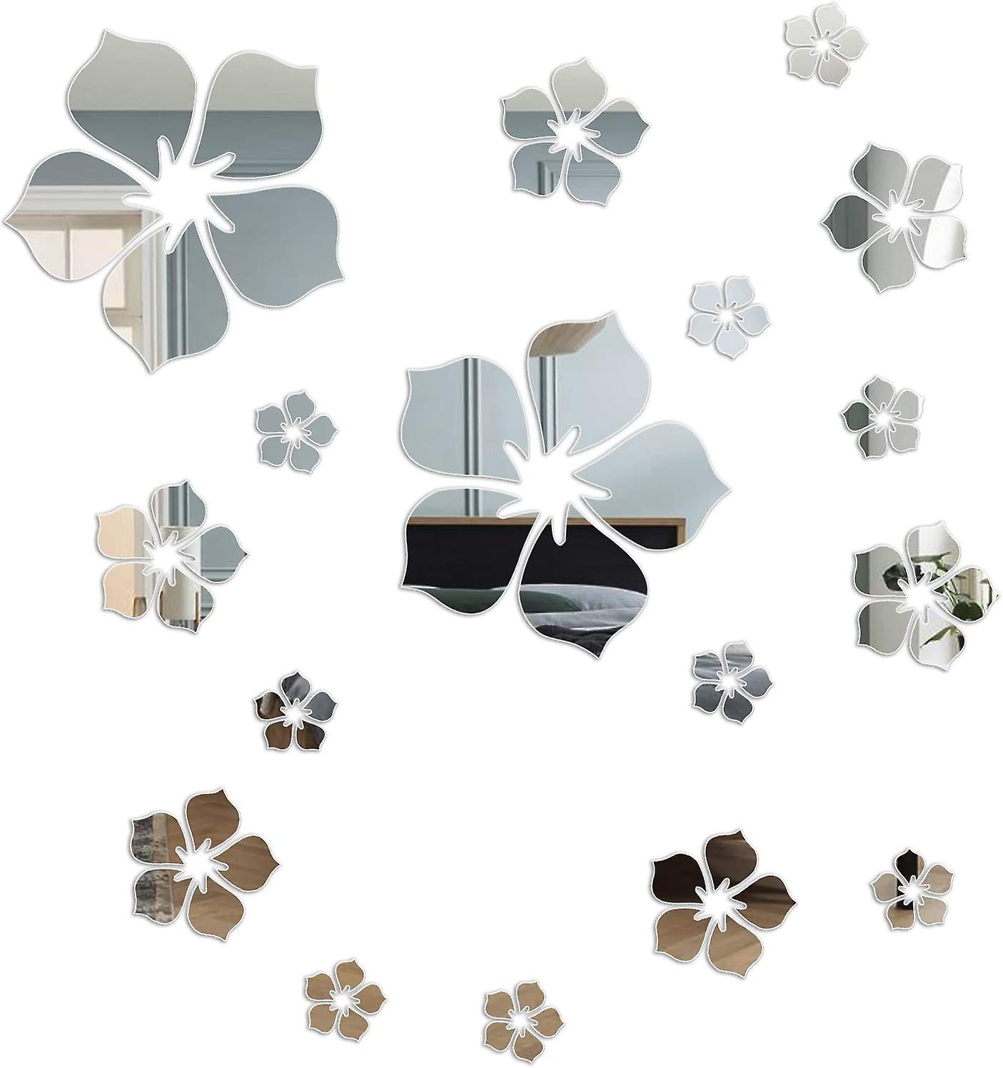 3D Crystal Floral Wall Stickers, Removable Mirror Wall Stickers