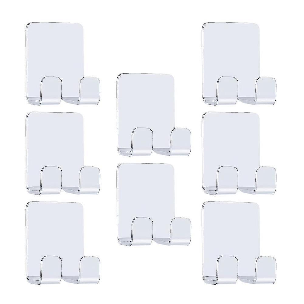 8 Pieces Acrylic Self Adhesive Hooks Compatible With Bathroom Kitchen (white)