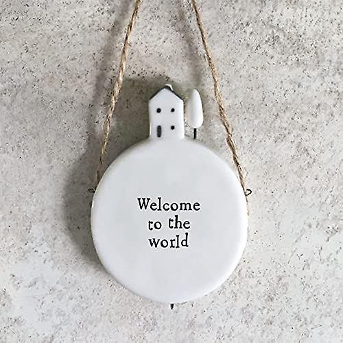 New Baby Porcelain Hanger | Welcome to the world Keepsake Nursery Gift