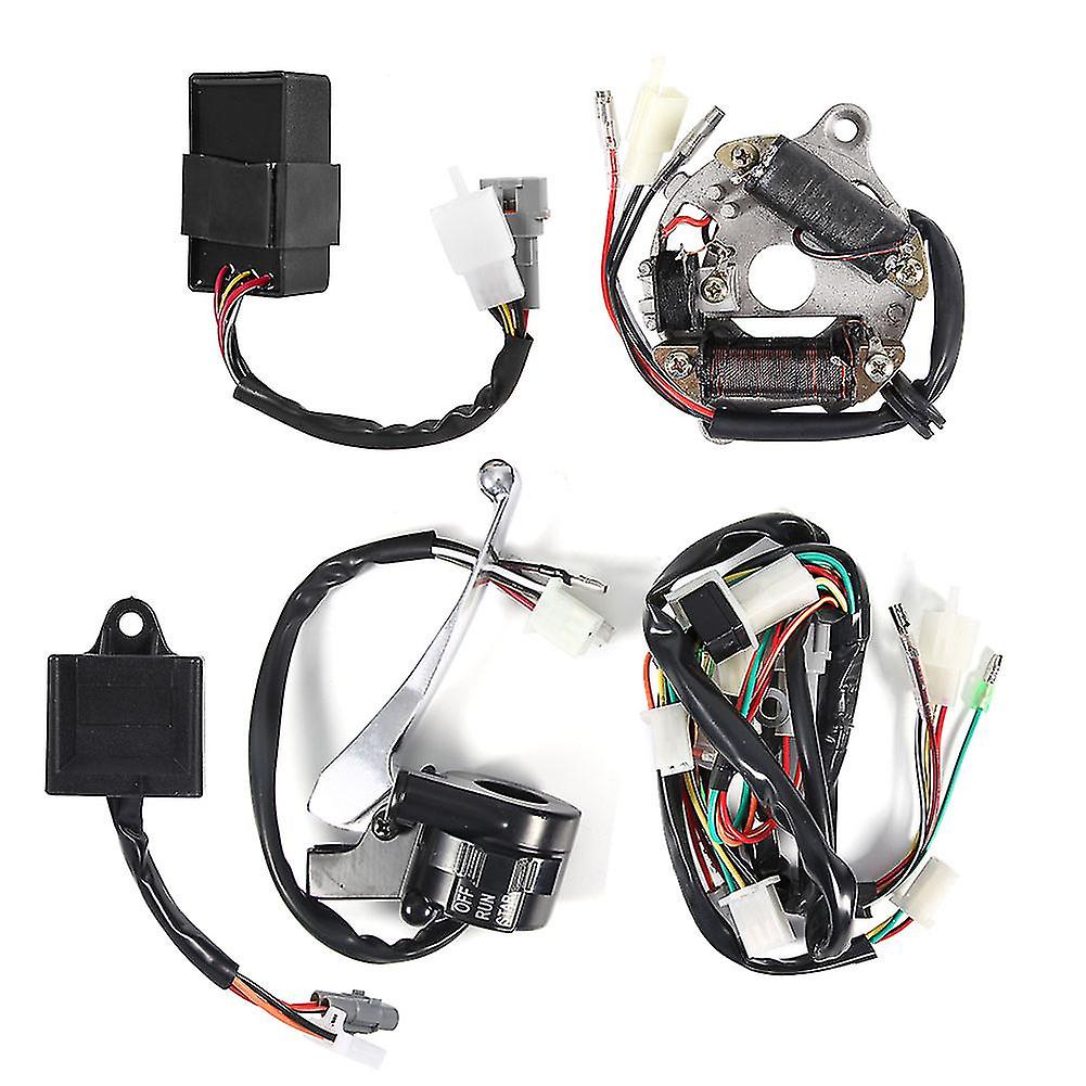 Aluminum Wiring Loom Harness Cdi Switch Brake Lever Coil Kit Fit For Yamaha Pw50 Dirt Bike