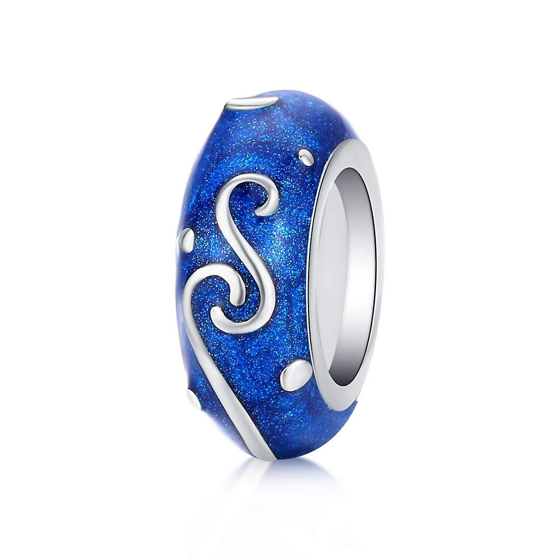 925 Sterling Silver Beads Blue Bright Star Beaded