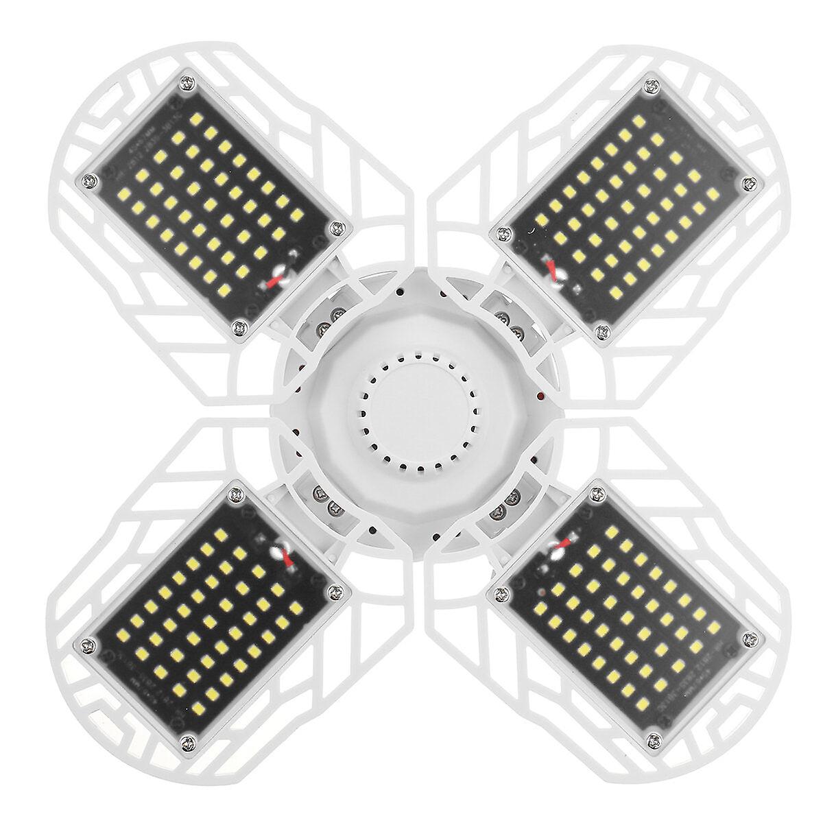 E27 80w Led Garage Ceiling Light With 4 Deformable Panels - Bright Led Bulb For Garage Lighting