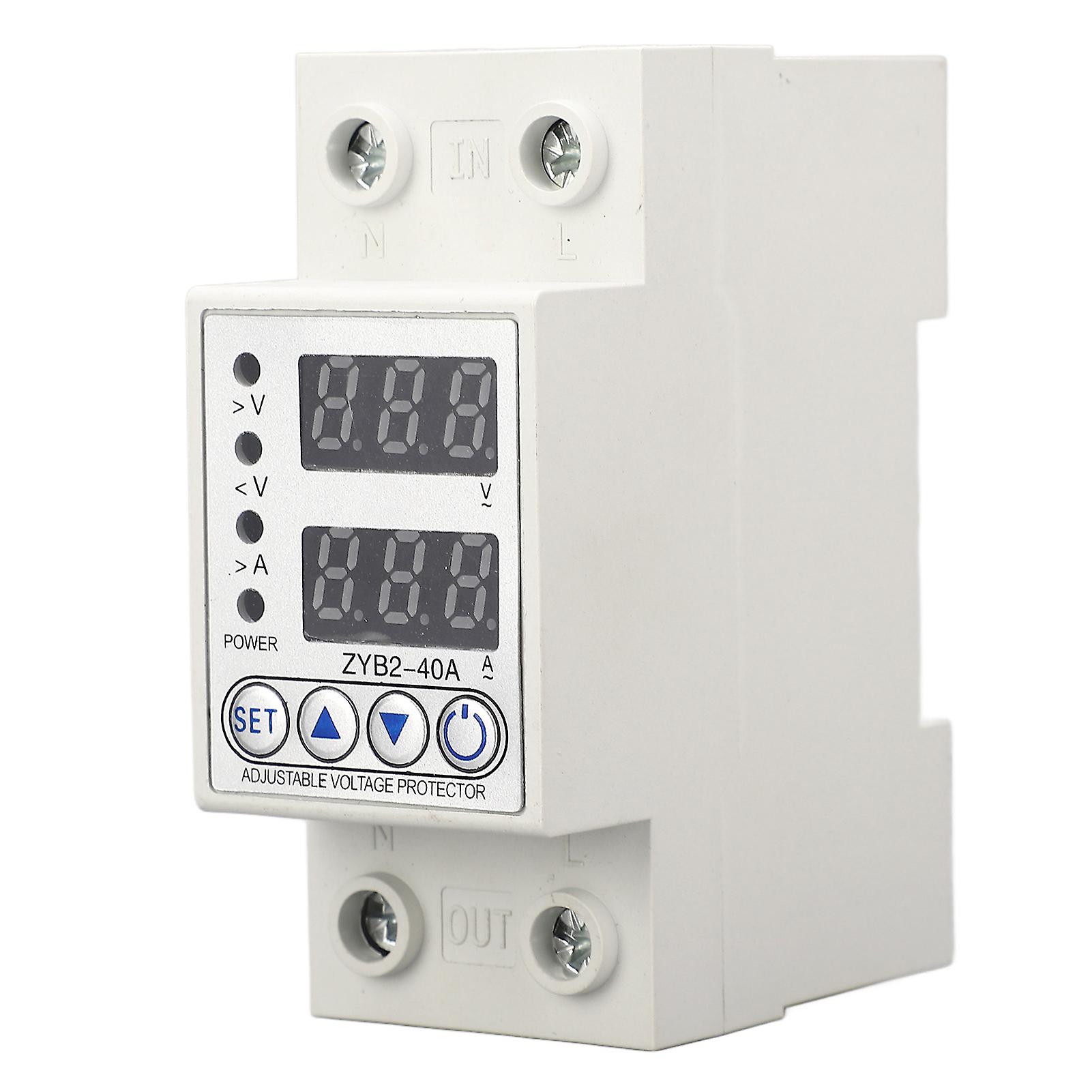 Voltage Protective Device Auto Recovery Over Under Voltage Protector 2P 220V AC 40A