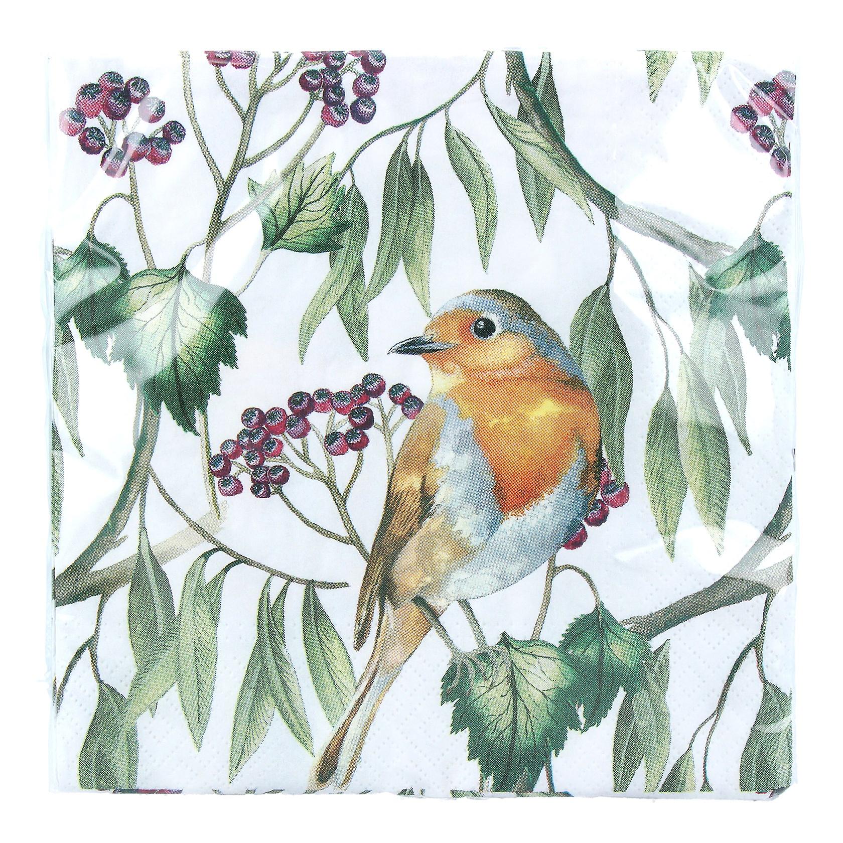 Gisela Graham Christmas Robin Napkins