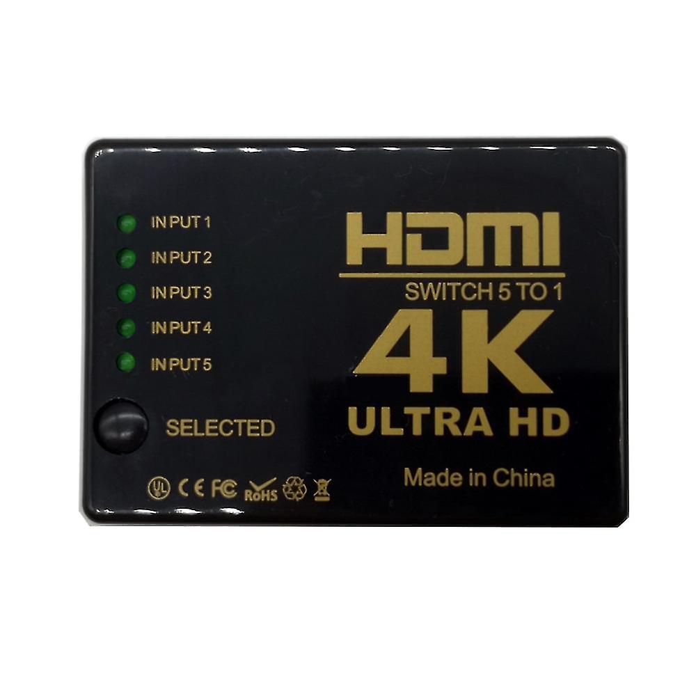 متوافق مع HDMI التبديل 5 منافذ 3D 1080p 4K المحول فاصل مربع محدد 5 في 1 خارج ل دي في دي HDTV إكس بوكس مع IR تحكم عن بعد