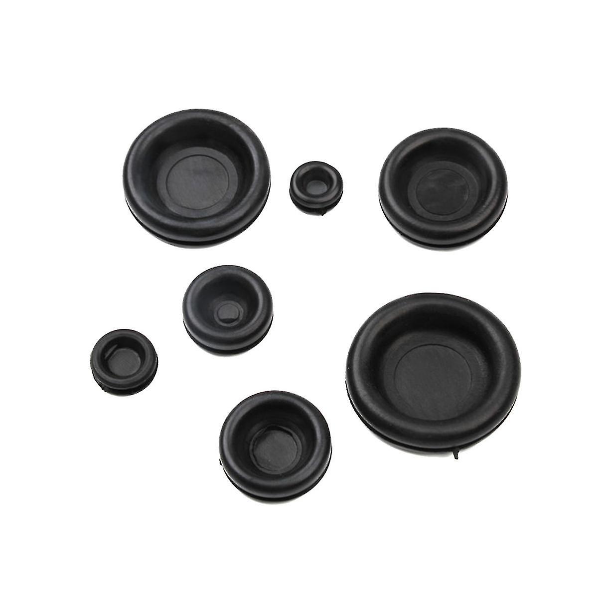 170pcs 7 Sizes Rubber Grommet Assortment Kit, Firewall Hole Plug Set Electrical Wire Gasket Solid Hole Plugs Set