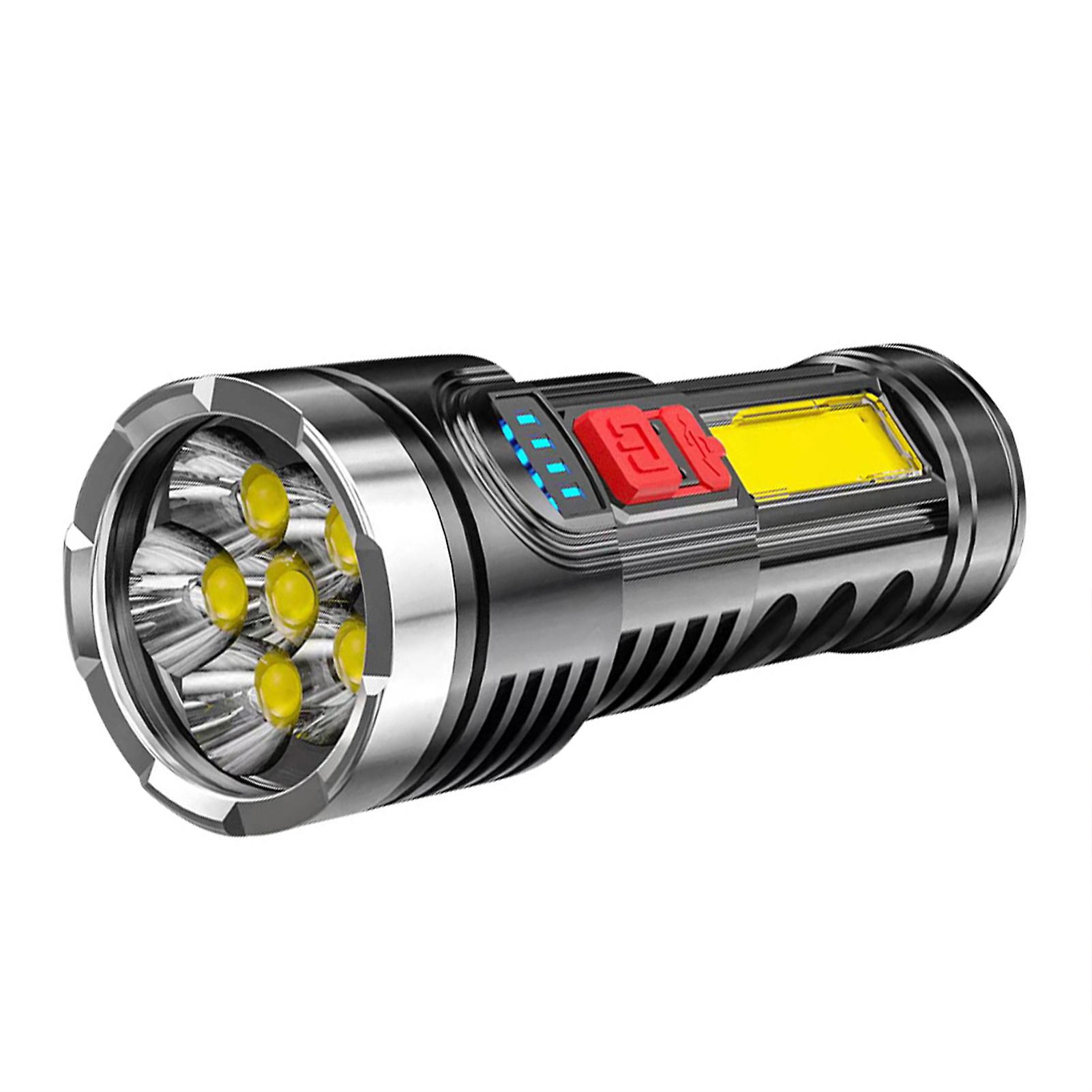 Handheld Powerful Torch Flashlight Rechargeable Lantern With Side Cob Usb Outdoor Working Camping Lighting