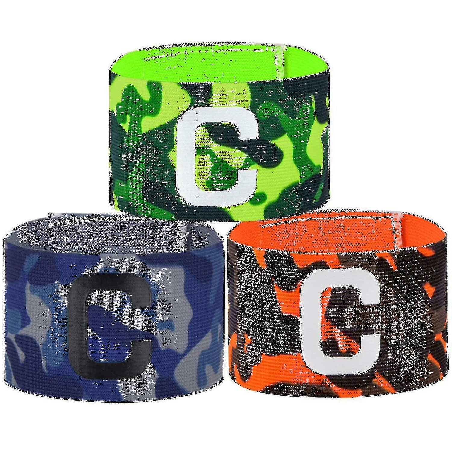 3pcs Captain's Armband, Adjustable Elastic Multicolor Soccer Captain's Armband S