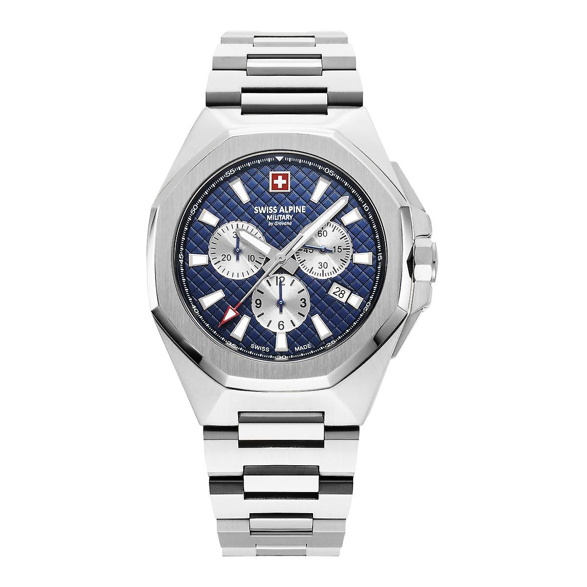 İsviçre Alp Askeri Erkek Saati Kronograf Analog Kuvars 7005.9135SAM Paslanmaz Çelik