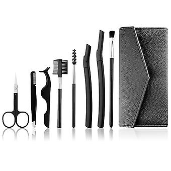8 In 1 Beauty Eyebrow Trimming Tool Set, Beauty Eyebrow Trimming Tool, Eyebrow Clip, Beauty Scissors, Eyebrow Trimming Set, With Storage Bag