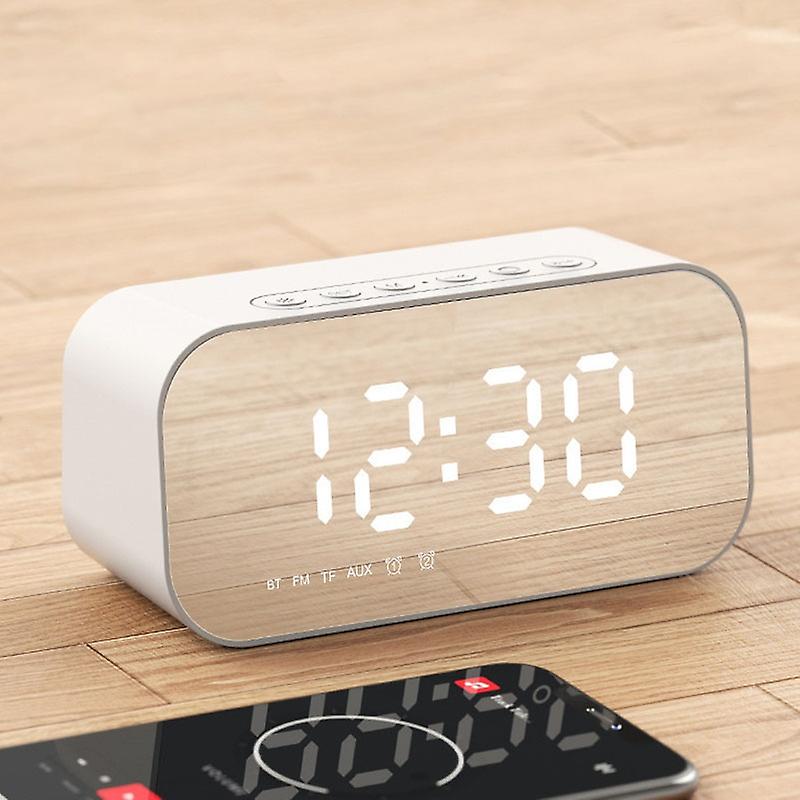 Multi-function Mirror Clock Speaker, Spsc:   1200mAh (White) 1200mAh (White)