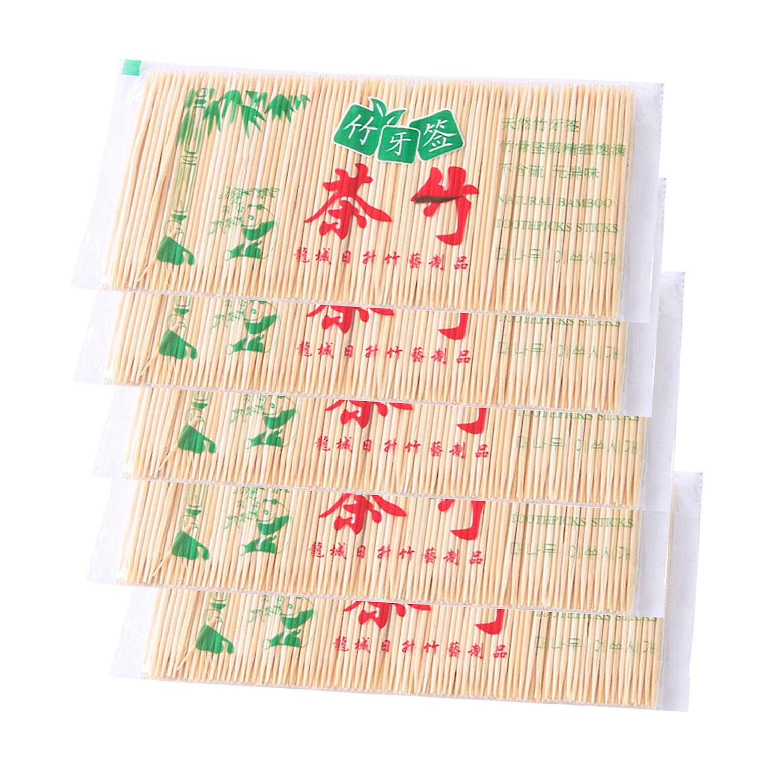 ZHOUBA 1000Pcs/Set Practical Dual-side Use Toothpick Labor-saving Bamboo Dinner Toothpick for Home
