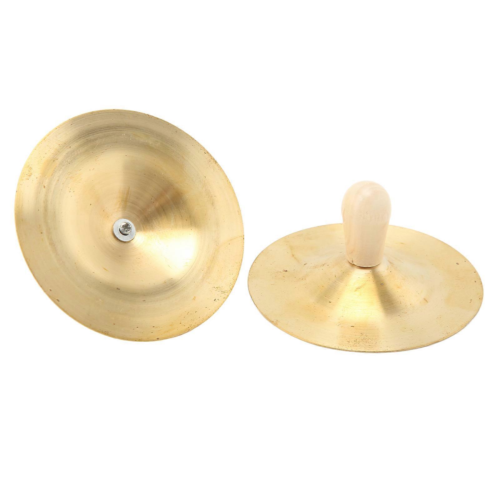 Set of 2 Children's Cymbals, Wooden and Copper Handle, for Belly Dance, Percussion Instrument